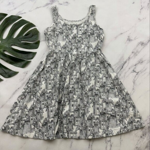 Her Universe Doctor Who Womens Mini Dress Size S White Dalek Angels Cybermen - Picture 3 of 3